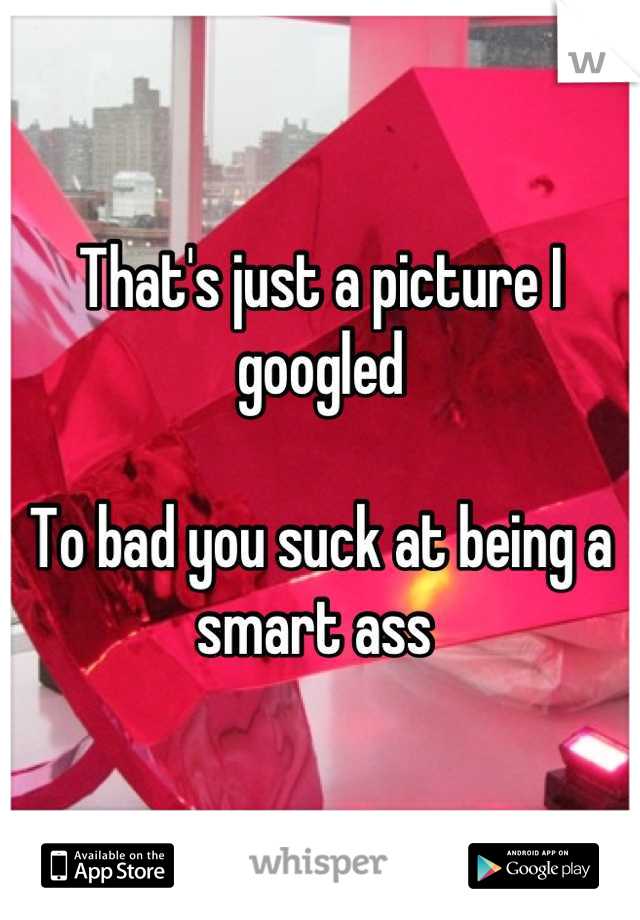 That's just a picture I googled

To bad you suck at being a smart ass 