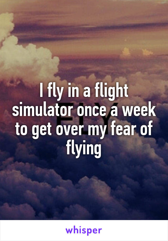 I fly in a flight simulator once a week to get over my fear of flying