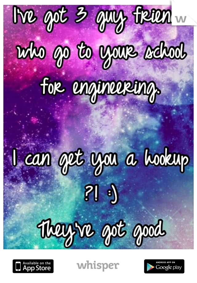 I've got 3 guy friends who go to your school for engineering.

I can get you a hookup ?! :) 
They've got good hearts....