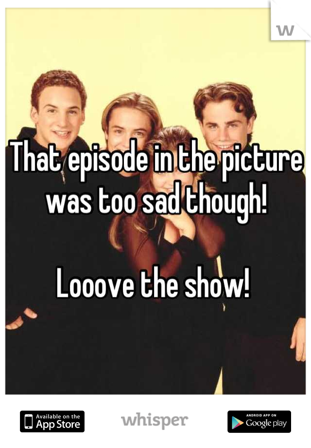 That episode in the picture was too sad though! 

Looove the show! 