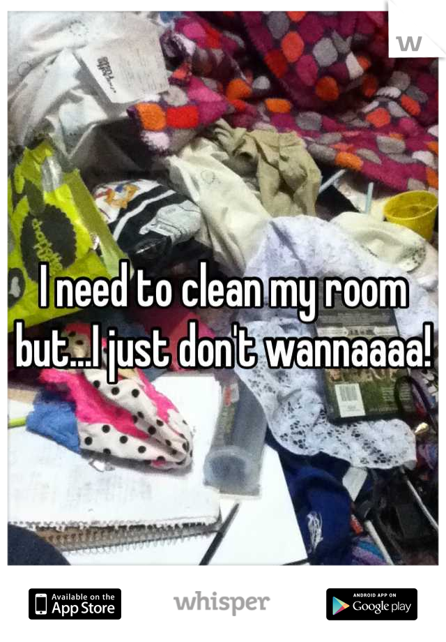 I need to clean my room but...I just don't wannaaaa!