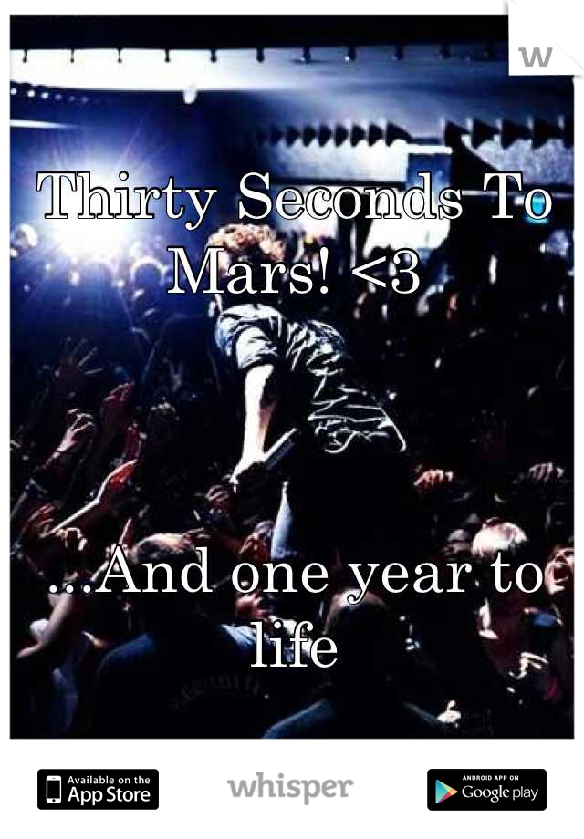 Thirty Seconds To Mars! <3



...And one year to life