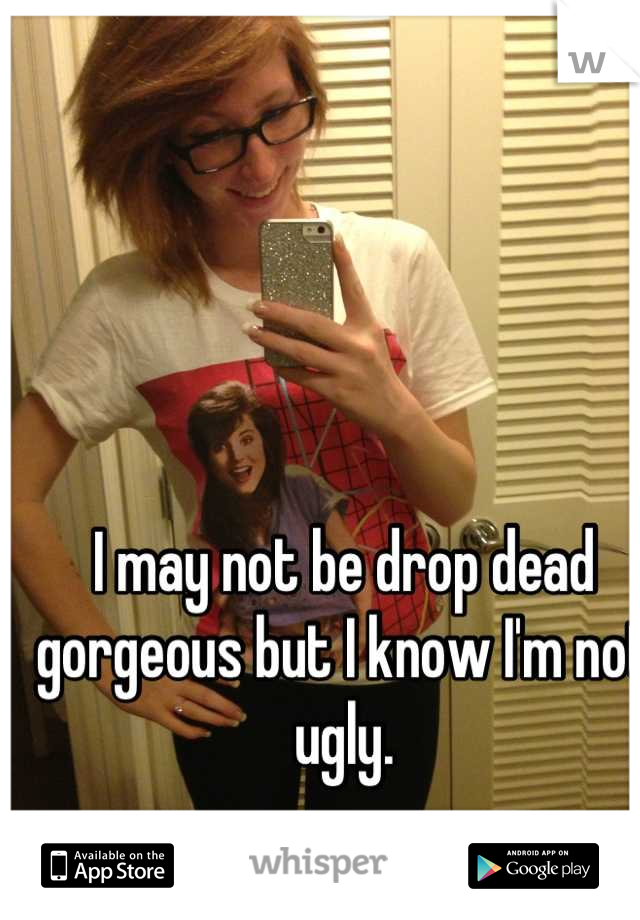 I may not be drop dead gorgeous but I know I'm not ugly.