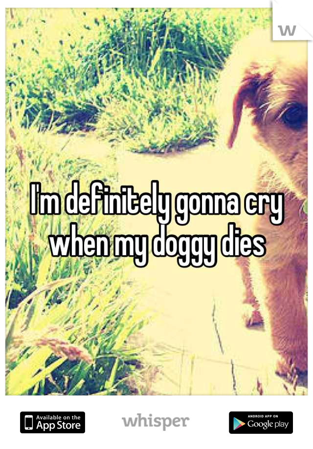 I'm definitely gonna cry when my doggy dies