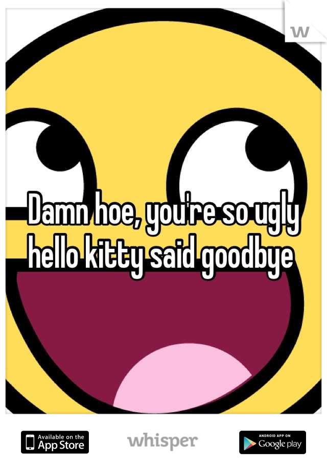 Damn hoe, you're so ugly hello kitty said goodbye 