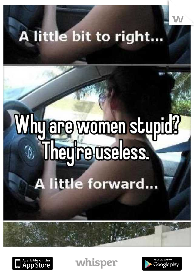 Why are women stupid? They're useless. 