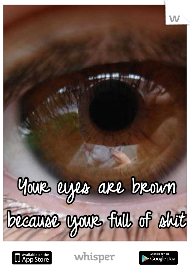 Your eyes are brown because your full of shit 
