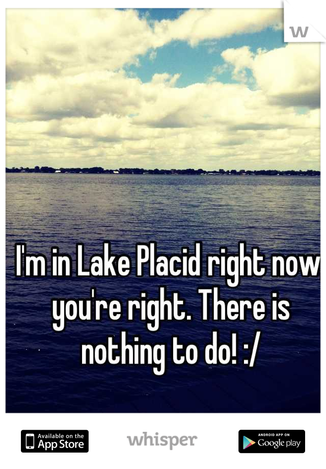 I'm in Lake Placid right now, you're right. There is nothing to do! :/