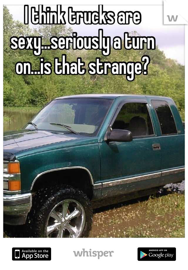 I think trucks are sexy...seriously a turn on...is that strange?