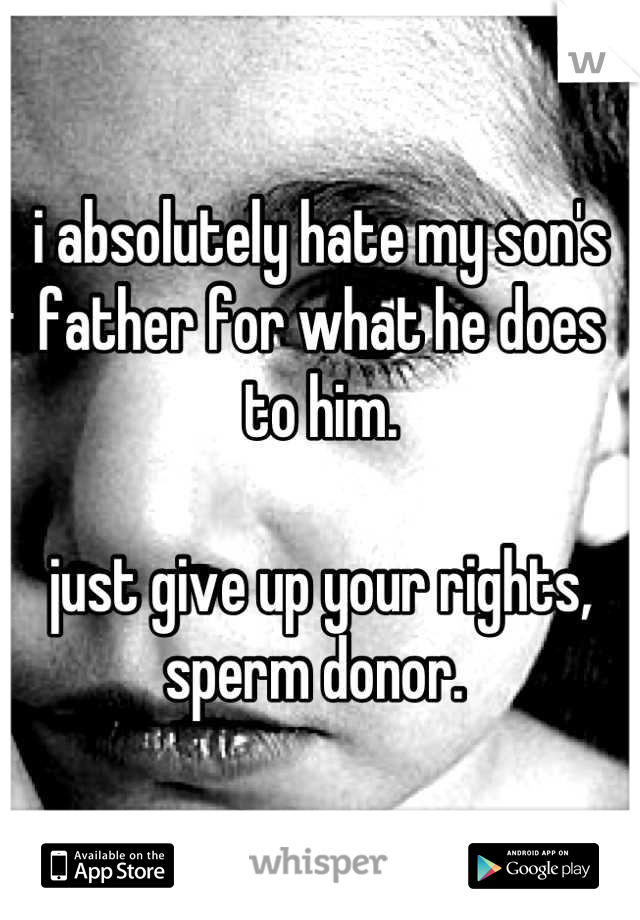 i absolutely hate my son's father for what he does to him. 

just give up your rights, sperm donor. 