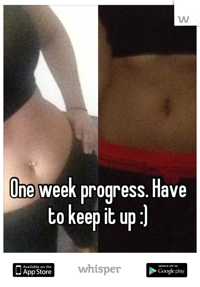 One week progress. Have to keep it up :)