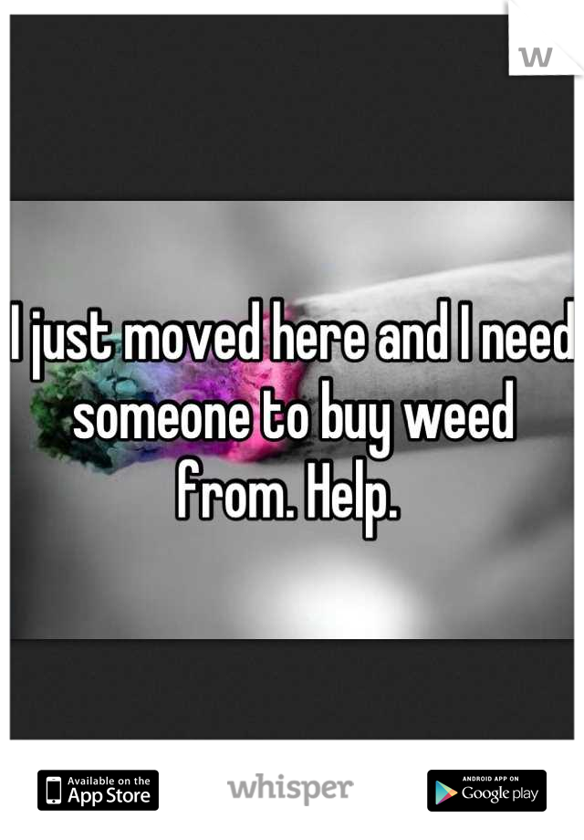 I just moved here and I need someone to buy weed from. Help. 