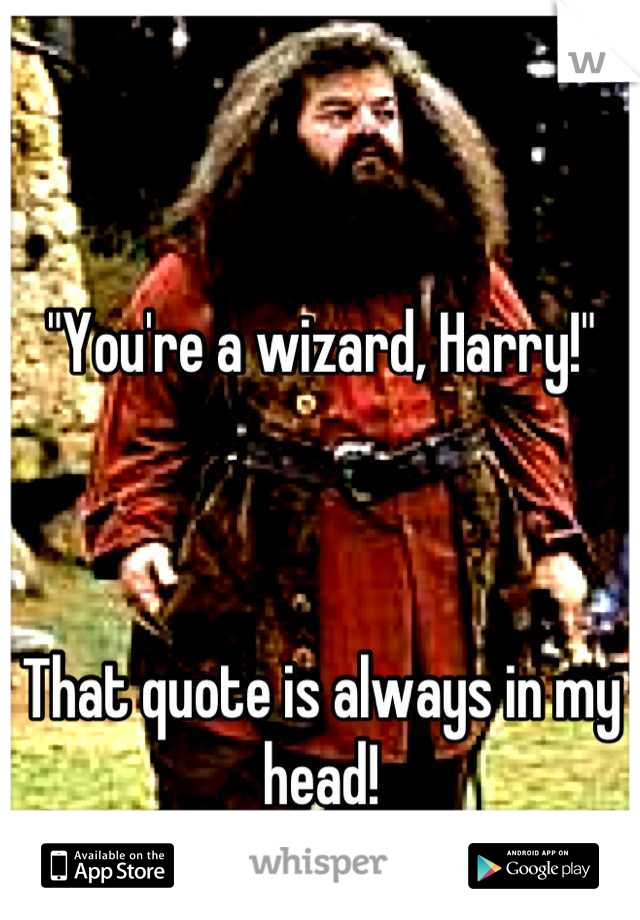 "You're a wizard, Harry!"



That quote is always in my head!