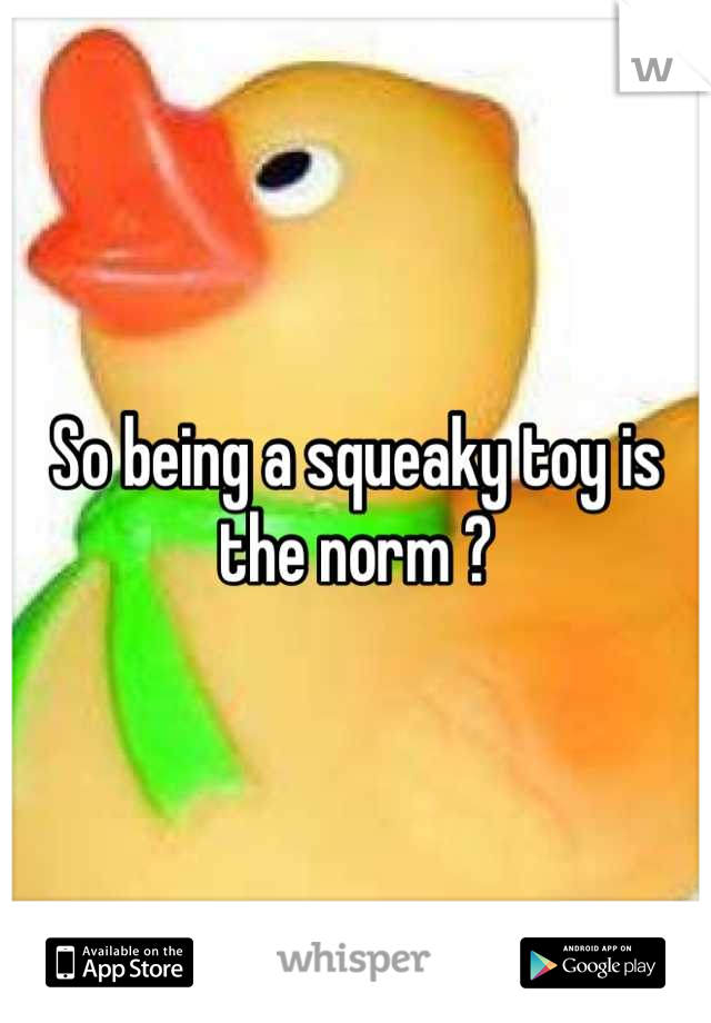 So being a squeaky toy is the norm ?