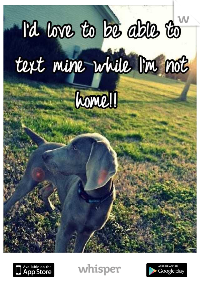 I'd love to be able to text mine while I'm not home!! 