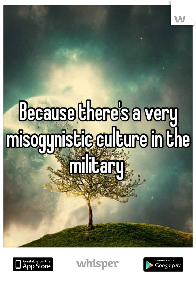 Because there's a very misogynistic culture in the military 