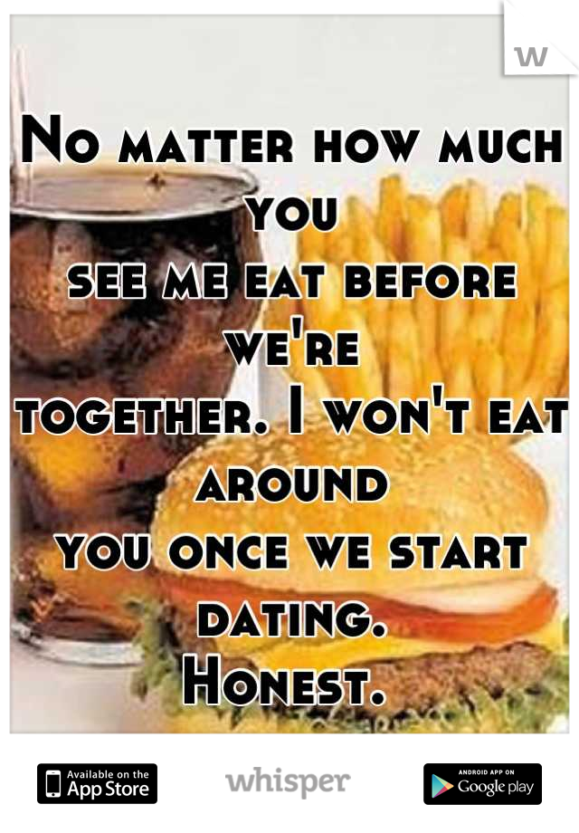 No matter how much you
see me eat before we're 
together. I won't eat around
you once we start dating. 
Honest. 