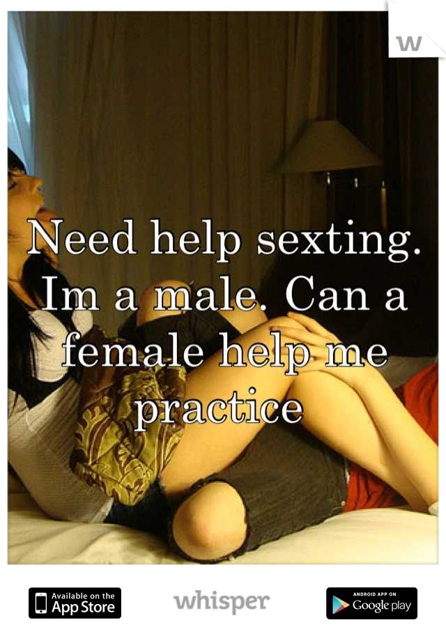 Need help sexting. Im a male. Can a female help me practice 