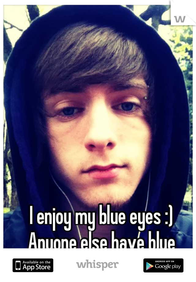 I enjoy my blue eyes :)
Anyone else have blue eyes?