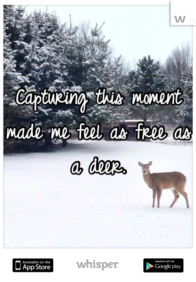 Capturing this moment made me feel as free as a deer.