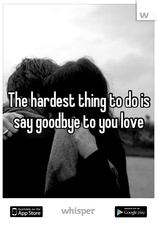 The hardest thing to do is say goodbye to you love