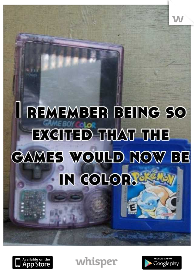 I remember being so excited that the games would now be in color. 