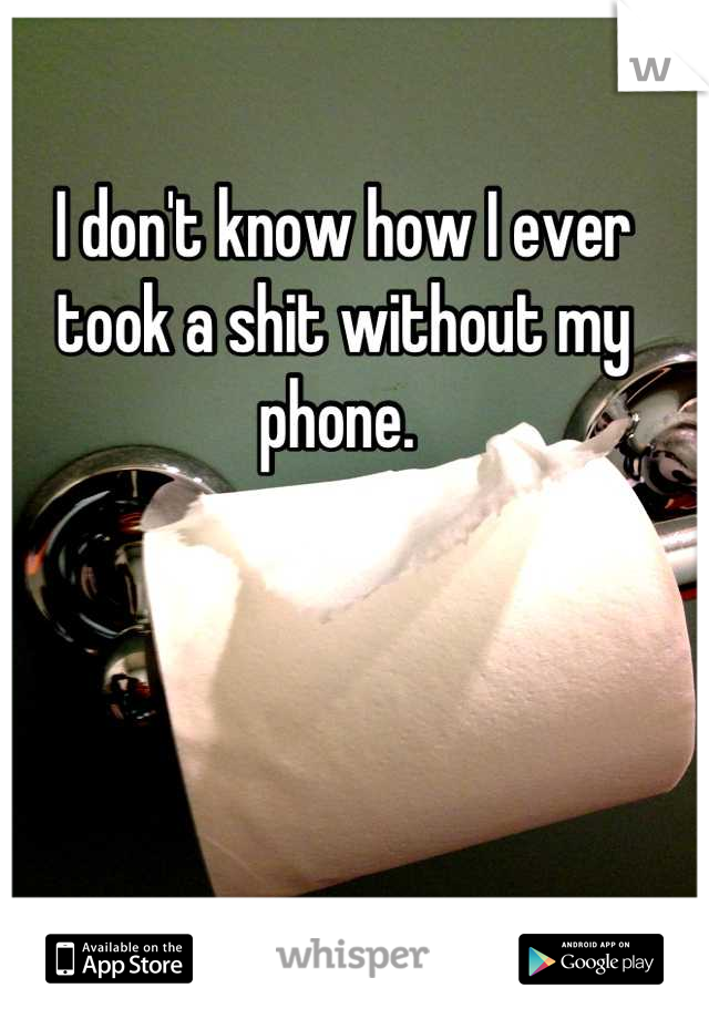 I don't know how I ever took a shit without my phone. 