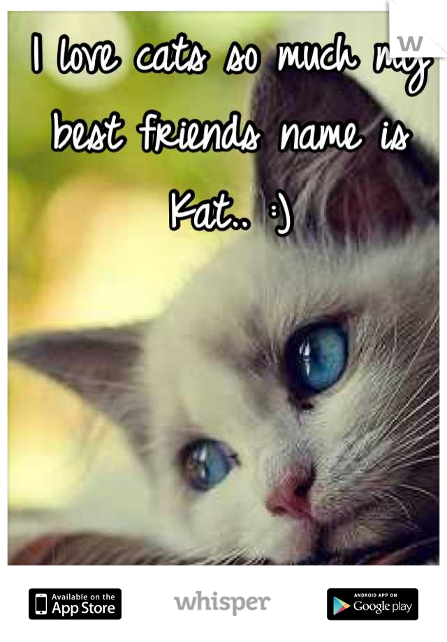 I love cats so much my best friends name is Kat.. :)