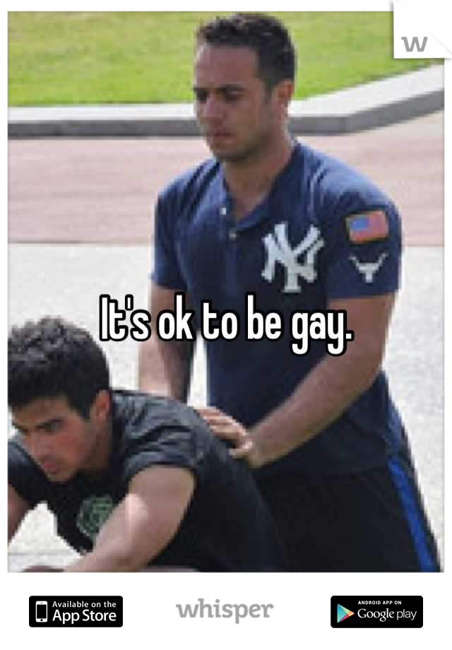 It's ok to be gay.