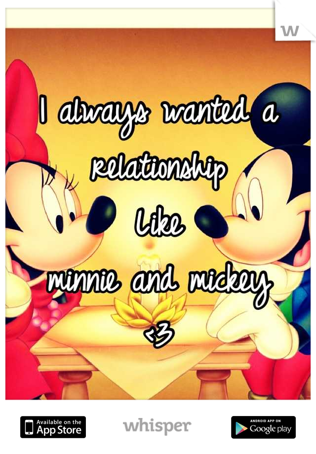 I always wanted a relationship 
Like 
minnie and mickey 
<3