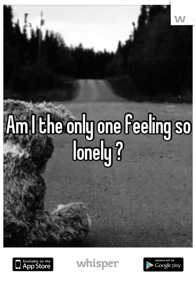 Am I the only one feeling so lonely ?