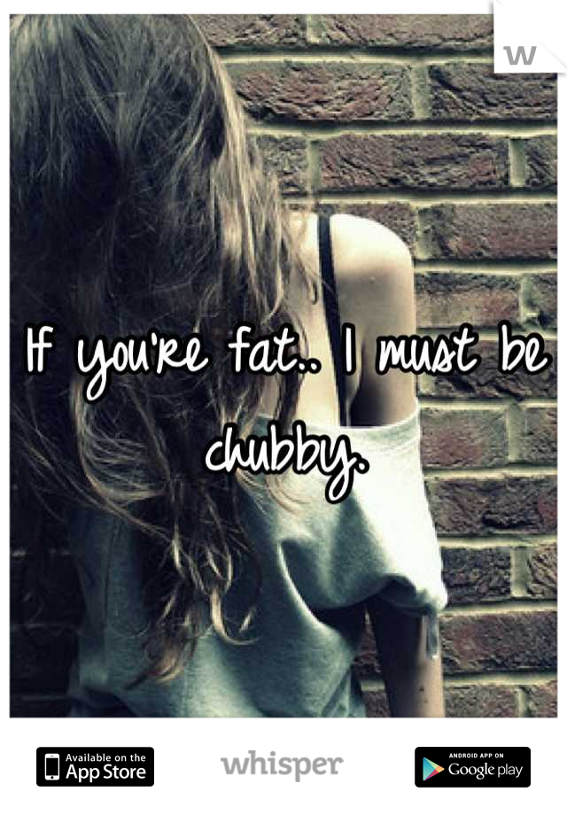 If you're fat.. I must be chubby.