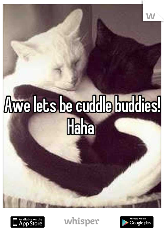 Awe lets be cuddle buddies! Haha 
