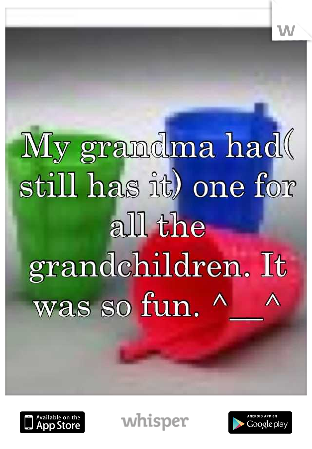 My grandma had( still has it) one for all the grandchildren. It was so fun. ^__^