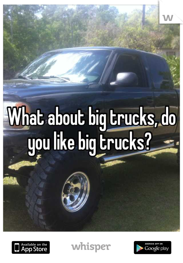 What about big trucks, do you like big trucks? 