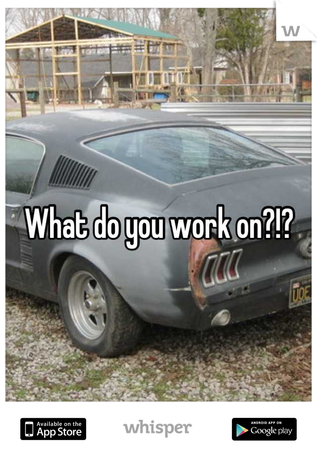 What do you work on?!?