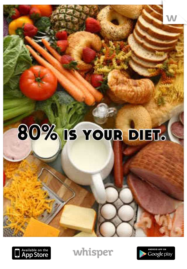 80% is your diet. 