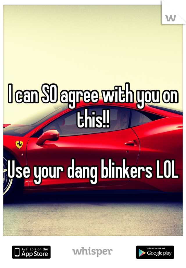 I can SO agree with you on this!!

Use your dang blinkers LOL