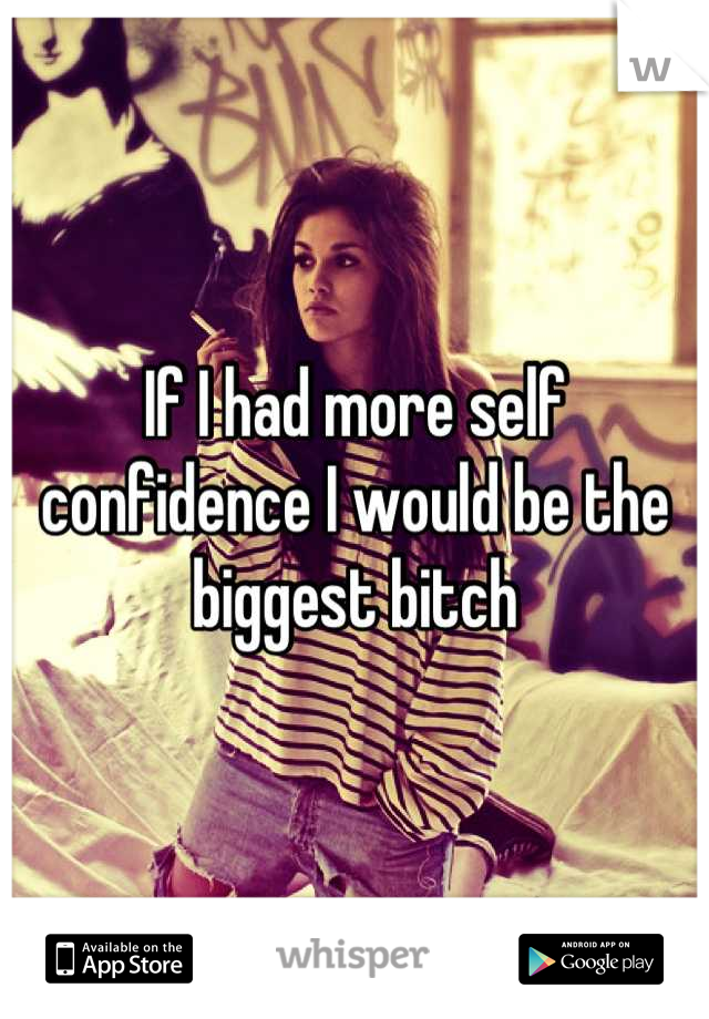 If I had more self confidence I would be the biggest bitch