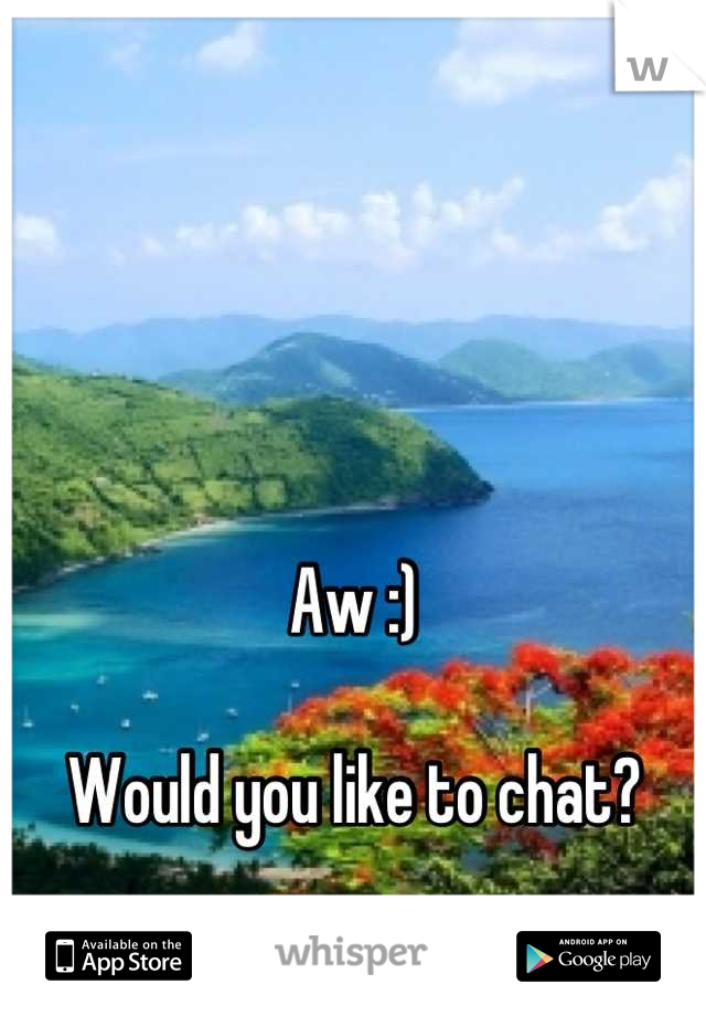 Aw :)

Would you like to chat?