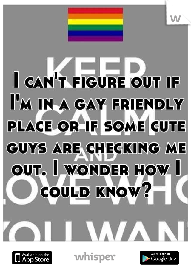 I can't figure out if I'm in a gay friendly place or if some cute guys are checking me out. I wonder how I could know?