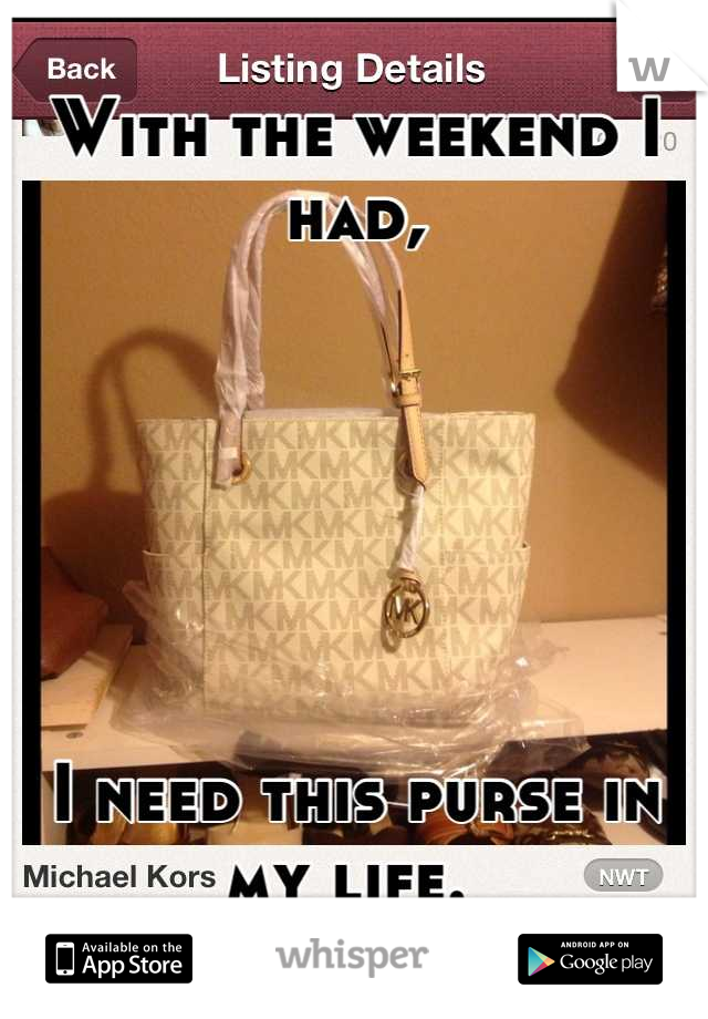 With the weekend I had,






I need this purse in my life. 