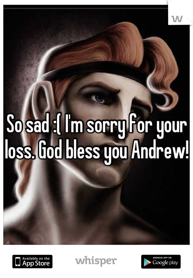 So sad :( I'm sorry for your loss. God bless you Andrew! 