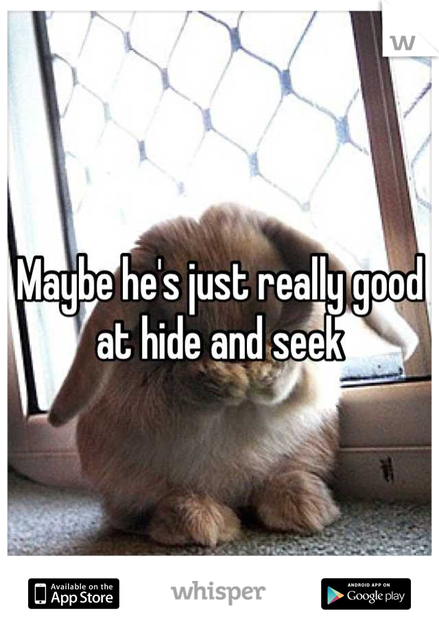 Maybe he's just really good at hide and seek