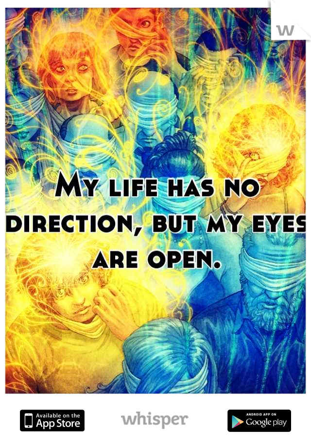 My life has no direction, but my eyes are open.