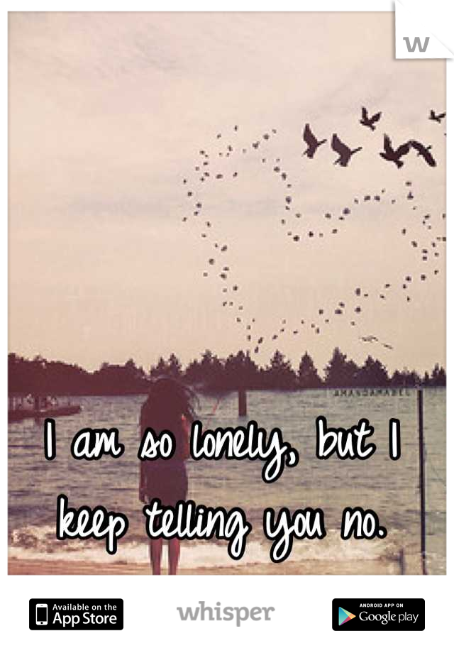 I am so lonely, but I keep telling you no.