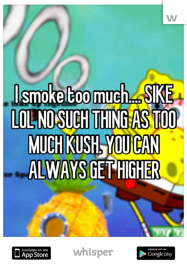 I smoke too much.... SIKE LOL NO SUCH THING AS TOO MUCH KUSH. YOU CAN ALWAYS GET HIGHER