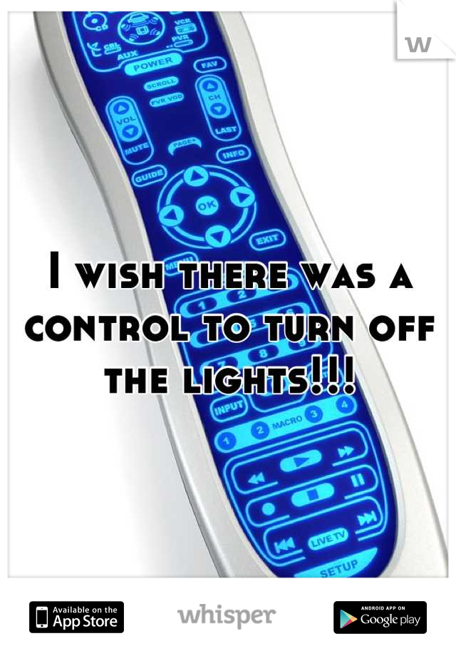 I wish there was a control to turn off the lights!!!