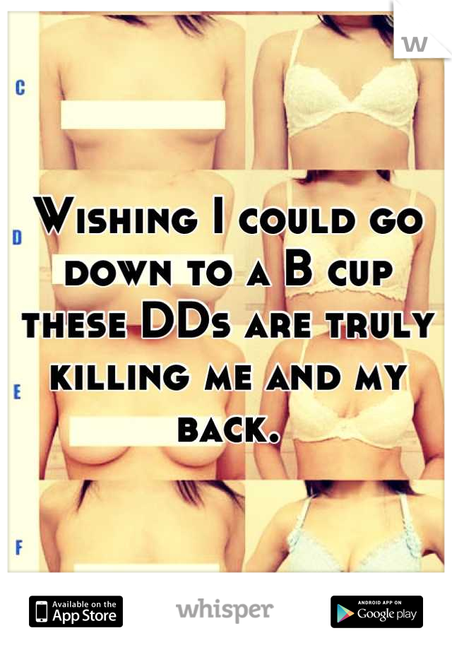 Wishing I could go down to a B cup these DDs are truly killing me and my back.