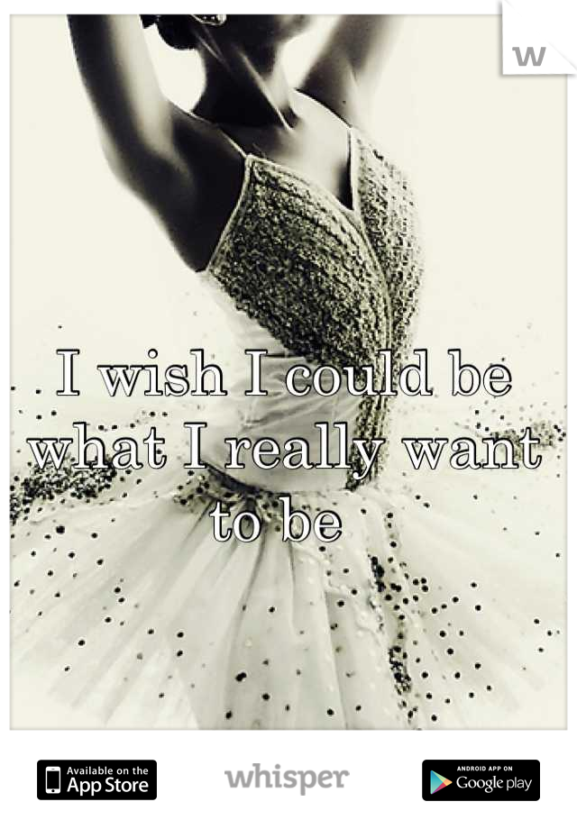 I wish I could be what I really want to be 